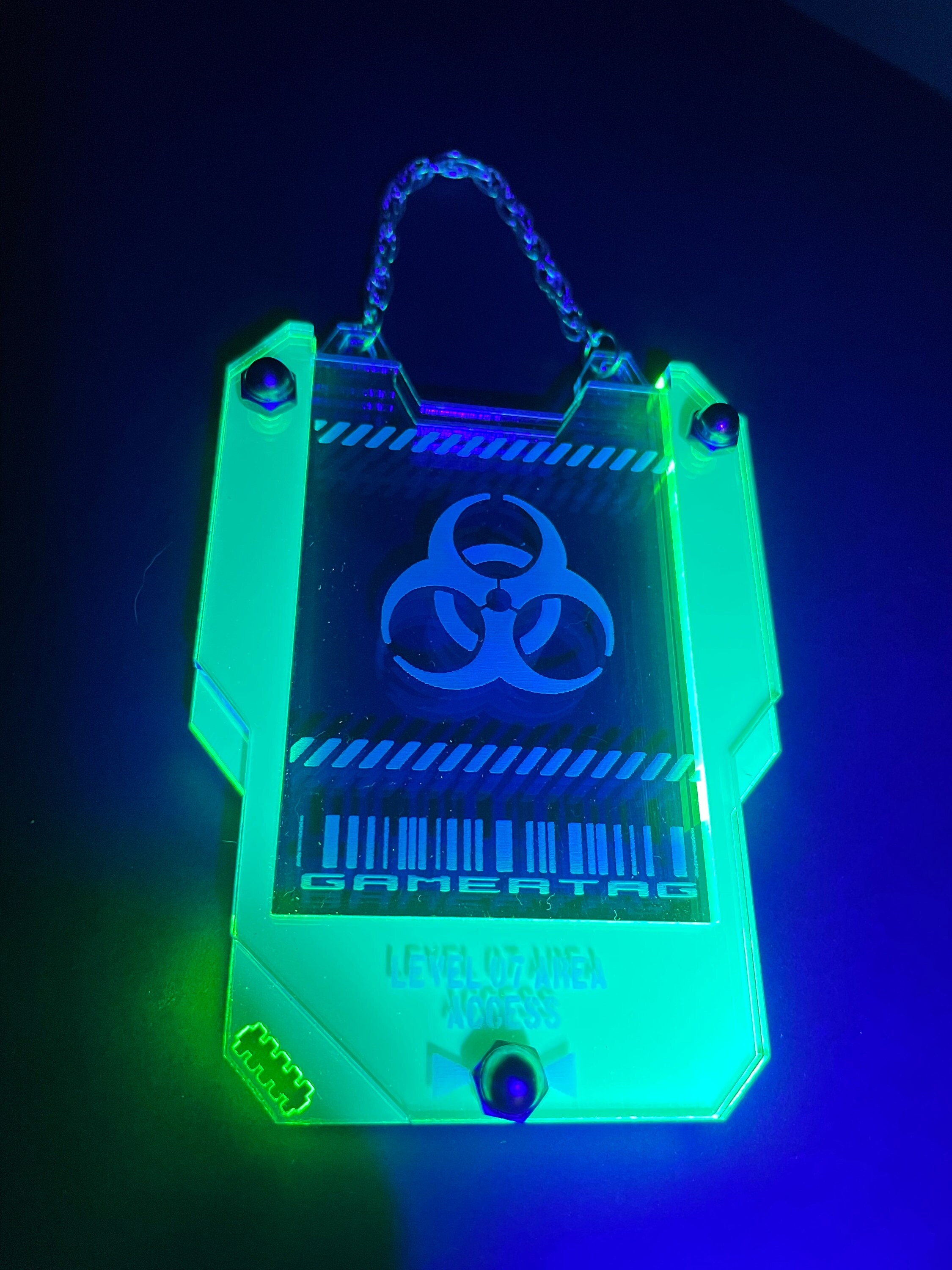 Gamertag Cyberpunk personalizado/ Entrenamiento/ Titular de identificación  de tarjeta de acceso de Car Show/ Acrílico de neón fluorescente/ Luz negra  -  México