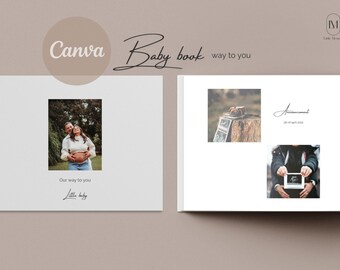 Pregnancy Book Template | eBook Template | Canva Template | Modern Baby Book | Printable Baby Book | First Year Baby Book | Landscape