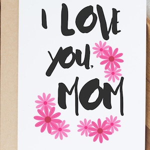 Tarjeta de felicitación "Te amo, mamá" (archivo digital para descarga instantánea), tarjeta del Día de la Madre, tarjeta de felicitación digital "Amor para mamá"
