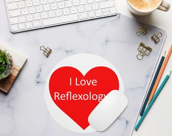 I Love Reflexology Round Mouse Pad