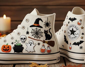 Embroidered Wizard Converse: Custom Halloween Sneakers