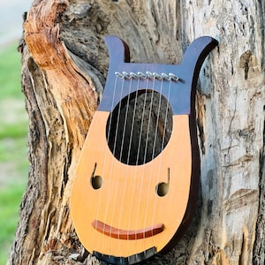 Ear Lyre Harp 8 Metal Strings Celtic Folk Instruments Smiling Face Design With Free Bag Tuning Key And Strings