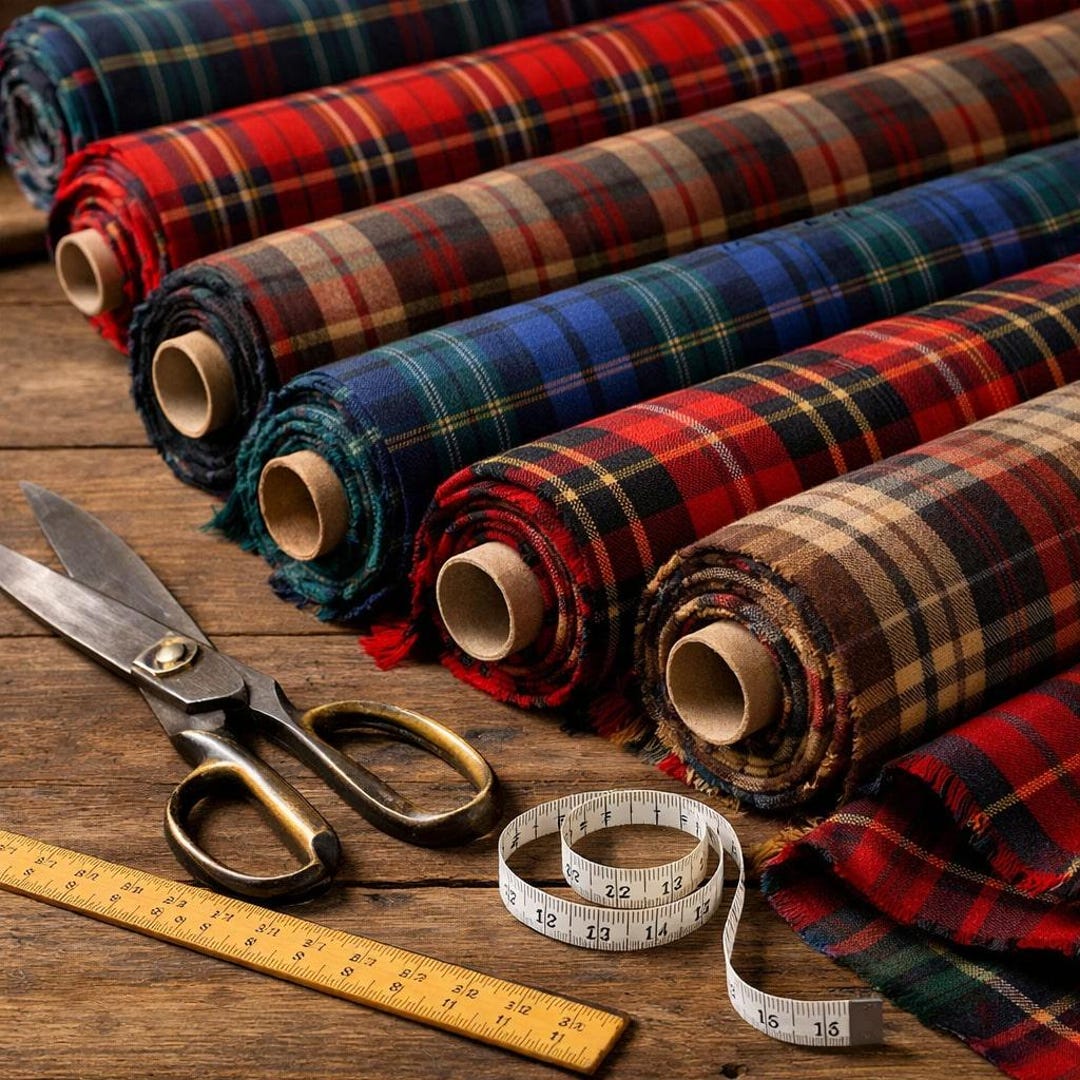 Scottish Tartan Fabric by the Yards Acrylic Wool Material for Kilts in ...