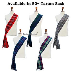 Women&#39;s Tartan Sash Scottish Highland Full Size Sash Length 90 x Width 10.5 - Premium Plaid Ladies Tartan Sash, Authentic Clan 50+ Tartans