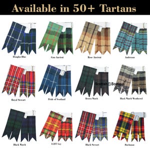 Scottish Tartan Kilt Flashes Hose Socks Tartan Flashes Available in 50+ Tartans