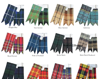 Skotsk tartan kilt flashar strumpbyxor Tartan flashar finns i 50+ tartaner