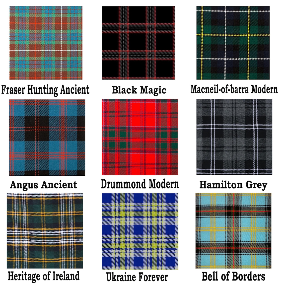 Scottish Tartan Fabric by the Yards Acrylic Wool Material for Kilts in ...