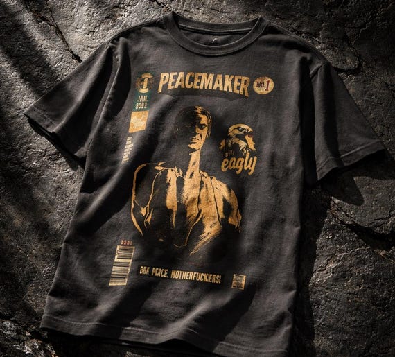Retro Peacemaker Unisex Garment-Dyed T-shirt, Vintage Graphic Tee, Peacemaker Shirt, Gift for Friends