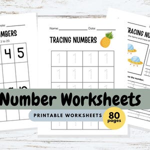 Preschool Number Worksheets + Kindergarten Writing Practice