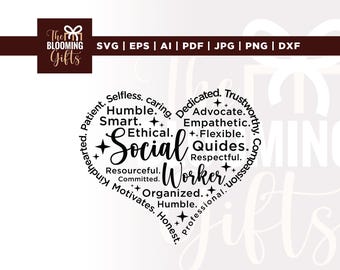 Sozialarbeiter Herz SVG, Sentimental Geschenk (digitaler Download)