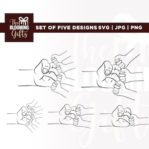 Vaderdag vuist hobbel set SVG, vaders liefde SVG, Cricut, baby peuter jongen vader vuist hobbel, familie SVG, vader en kind png, papa vuist hobbel SVG