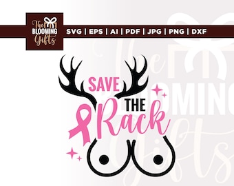 Breast Cancer Awareness Ribbon SVG, Save the Rack, Cricut, Sublimation (Digital Download)