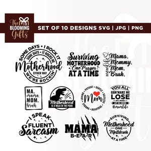 Moeder sarcastische Svg bundel, grappige moeder Svg, Cricut, sublimatie, moeder leven Svg, Mothers Day Svg, moeder liefde Svg, moeder zegt Svg, Png, Mama Svg