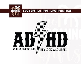 ADHD Awareness SVG, Neurodiversity Design, Electricity Sign (Digital Download)