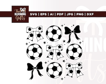 Retro Soccer Bow SVG, Game Day Shirt Design (Digital Download)