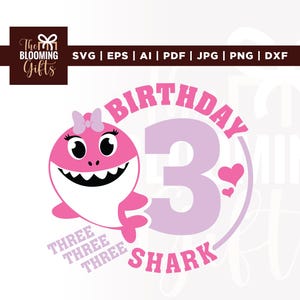 3º aniversário de tubarão SVG, Cricut, PNG, SVG, Shark Kids SVG, terceiro aniversário, sublimação, Shark Doo Doo SVG, aniversário de tubarão SVG, aniversariante