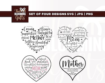 Heart Mom SVG Bundle, Mother's Day, Grandma, Cricut, Sublimation (Digital Download)
