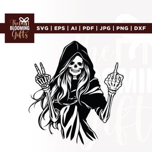 Female Grim Reaper Skeleton Svg, Skeleton Woman Svg, Cricut, Sublimation, Skelly Hands Svg, Lady Reaper Svg, Funny Shirt Svg
