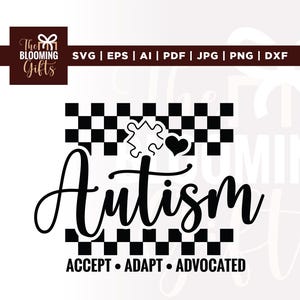 Autism Awareness SVG, Autism Flowers, Autism Advocate Svg, Cricut, Sublimation, Accept Shirt, Adapt Svg, Advocate Shirt, Autism Mom Shirt