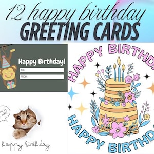 Alles Gute zum Geburtstag Grußkarten Set von 12