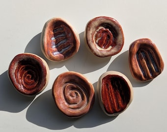 Handmade Ceramic Sensory Stone | Mindfulness Thumb Stone | Rich Tactile Sensation | Pocket Fidget Stone | Unique Gift for Adults & Kids