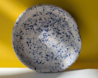 Keramik Löffelablage blau weiss geprenkelt – handgemacht, praktisches Küchenaccessoire - Geschenk für Kochen und Küche - Unikat