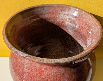 Handgefertigte Keramikvase Altrosa – Unikat mit Effekt- und Crackle-Glasur – 15,5 cm hoch, wasserdicht – Moderne Blumenvase für große Sträuß