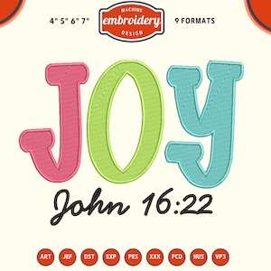 Preppy Joy Embroidery File, Trending Christian Embroidery Design, DST PES File for Embroidery Machine