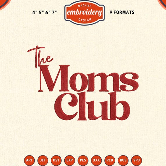 The moms club Machine embroidery files, Funny wifey mom housewife embroidery designs, 4x4 hoop designs