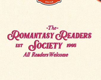Romantasy Readers Society Embroidery File, Book Embroidery Design, Book lover embroidery, DST PES File for Embroidery Machine