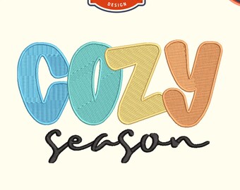 Preppy Cozy Season Machine embroidery files, Fall season embroidery, Digital files For 4x4 Hoop, Instant download