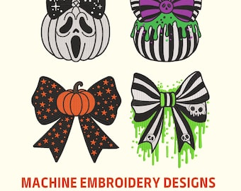 Neon Halloween Machine embroidery files, Drip Halloween embroidery, Digital files For 4x4 Hoop, Instant download