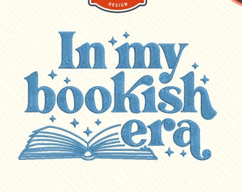 Disegno da ricamo Bookish Era, amante dei libri (DST, PES)