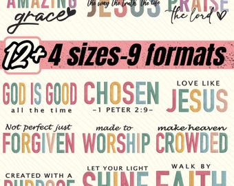 12 bible verse embroidery designs, Christian embroidery design, Religious machine embroidery files, 4x4 hoop design, digital file