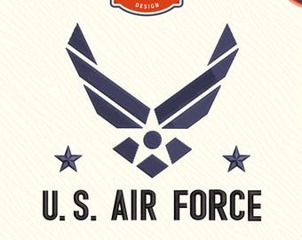 US Air Force Embroidery Design, Military Logo (DST, PES)