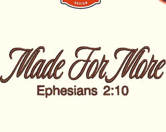 Made For More Embroidery Design, Christian Verse (Digital Download)