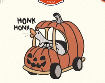 Cute Halloween Goose Machine embroidery files, Fall Embroidery Design, Halloween embroidery, Digital files For 4x4 Hoop, Instant download