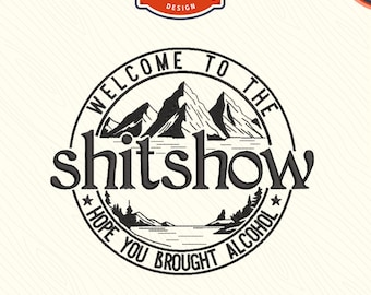 Funny Camping Shitshow Embroidery Design (DST, PES File)