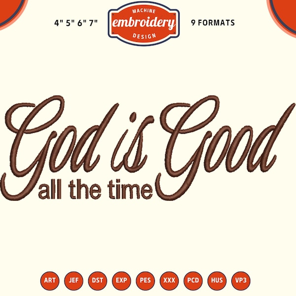 God Is Good Embroidery Design, Funny Christian Saying (Digital Download)