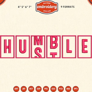 Humble and Hustle Machine embroidery files, Funny wifey mom housewife embroidery designs, 4x4 hoop designs, digital files