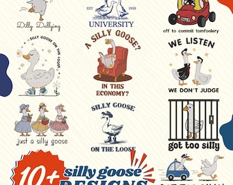 Silly Goose Machine Embroidery File, Silly goose on the loose Embroidery, Got to silly embroidery, DST PES File for Embroidery Machine