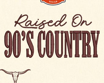90's Country Embroidery Design, Western Rodeo (Digital Files)