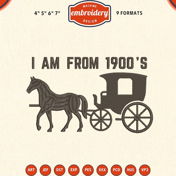 I am from 1900s Embroidery Design, Funny 90s embroidery files, 4x4 Hoop Embroidery Designs