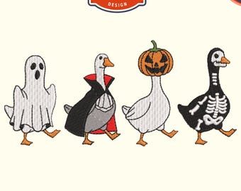 Spooky Goose Machine embroidery files, Halloween embroidery, Digital files For 4x4 Hoop, Instant download