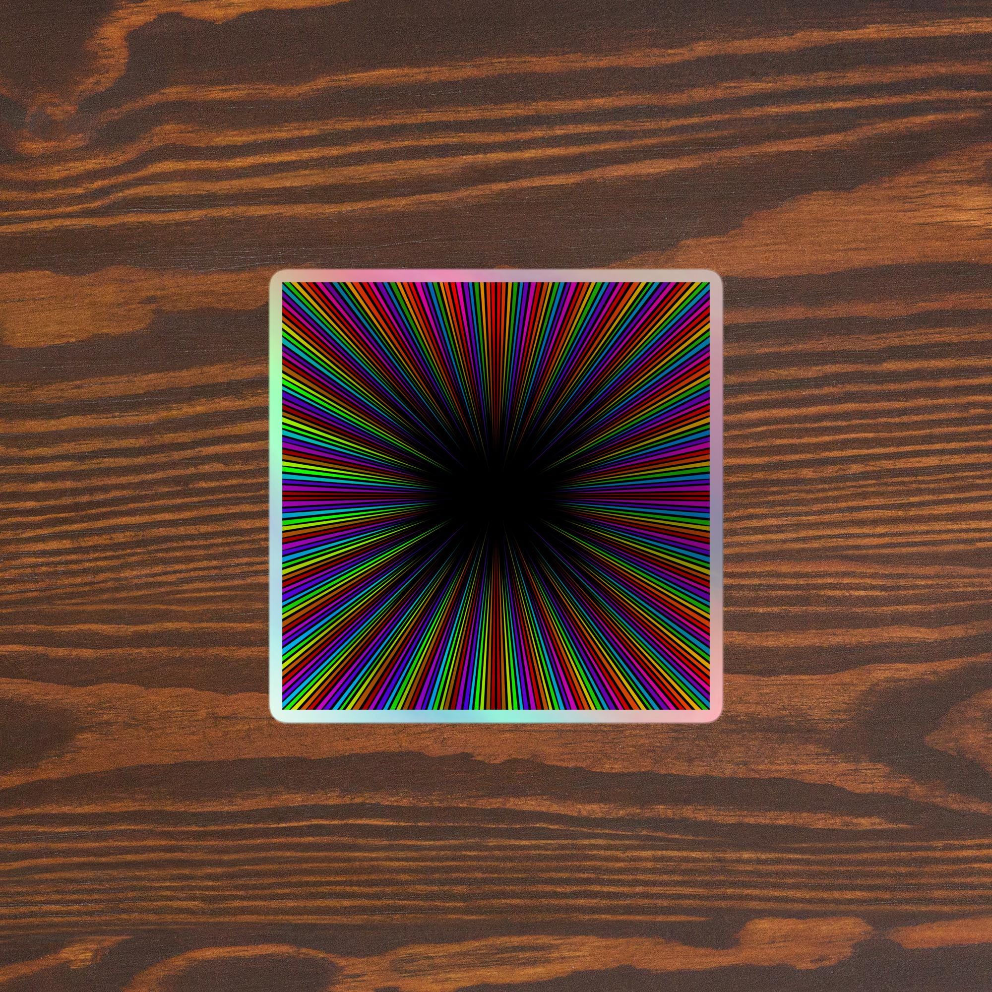 Holographic Rainbow Beam Sticker: 3D Trippy Energy Art - Etsy