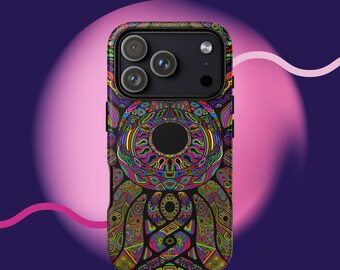 Coque iPhone psychédélique trippy - art visionnaire, couverture abstraite