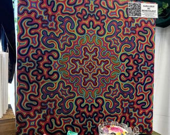 Psychedelic Mandala Canvas Art: Colorful Canyons, Geometric Wall Decor