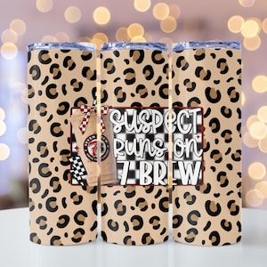 20oz Suspect Runs on 7 Brew Animal Print Tumbler Wrap Digital Download