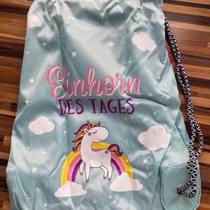 Gym bag, sports bag, shoe bag, backpack for children &quot;Unicorn of the Day&quot;
