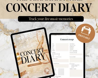 Ultimate Digital Concert Diary | Printable Concert Journal PDF | Live Music Memory Book | Gig Tracker | Instant Download
